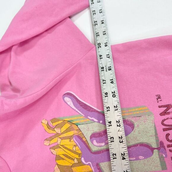 MTV Sweatshirt Womens Small Pink & White Colorblock Graphic Oversized Pullover - Picture 5 of 8